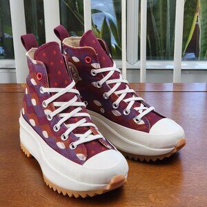 Converse Women's Run Star Hike Hi A04302C Dark Beetroot/Nomad Khaki Size 5.5